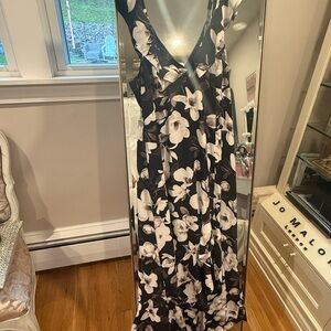 Express Black and White Floral High Low Dress